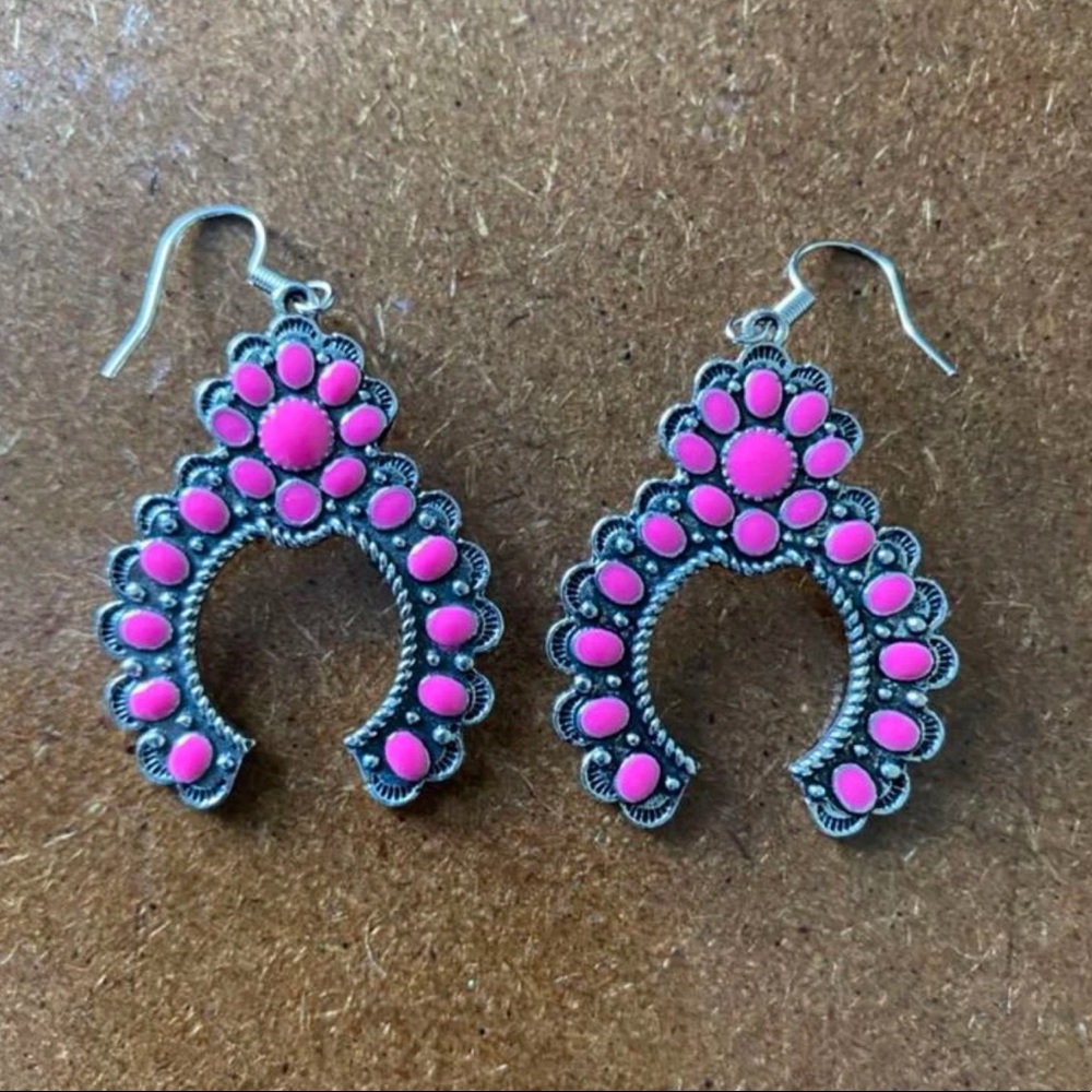 NWT Boutique Boho Pink Squash Blossom Southwestern Desert Collection Silver